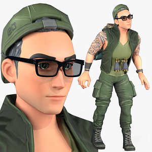3D Cartoon Rigged Adventure Boy Character 3D Model