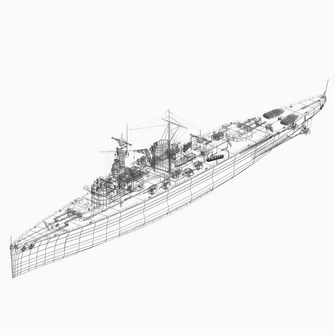 pocket battleship deutschland ww2 german 3d model