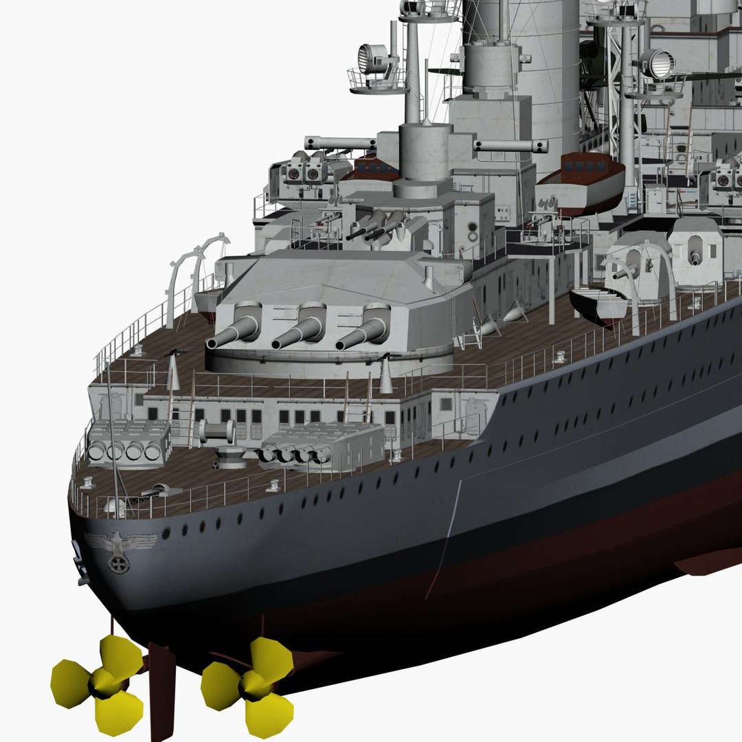 pocket battleship deutschland ww2 german 3d model
