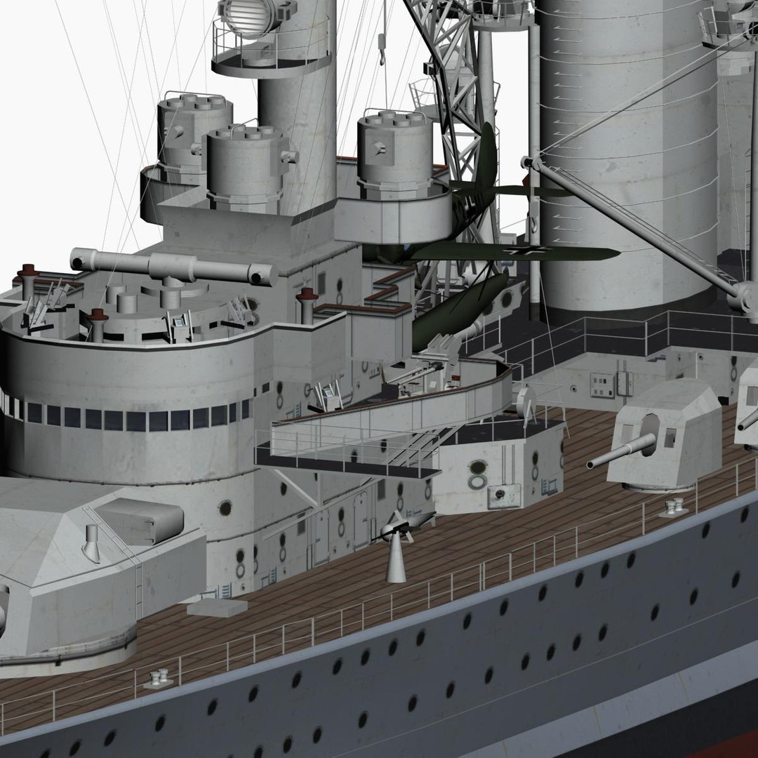 pocket battleship deutschland ww2 german 3d model