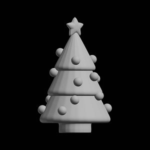 Stylized Christmas Tree 3D Print Model 3D model