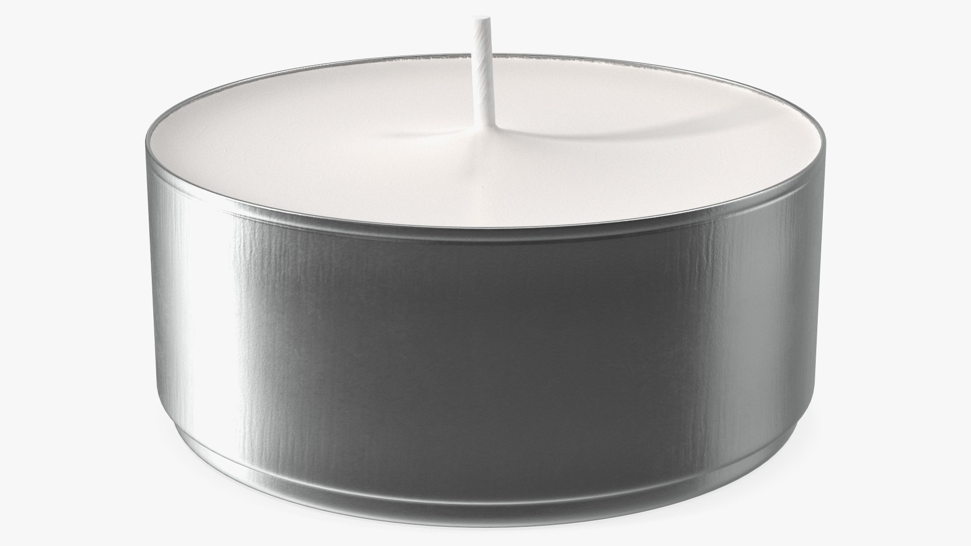 Tealight Candle in Metal Cup 3D model preview