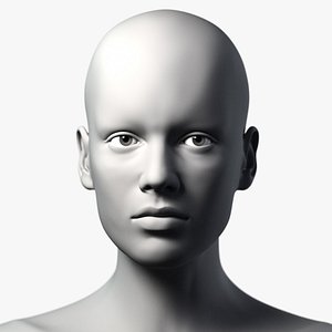 3d model female head woman character