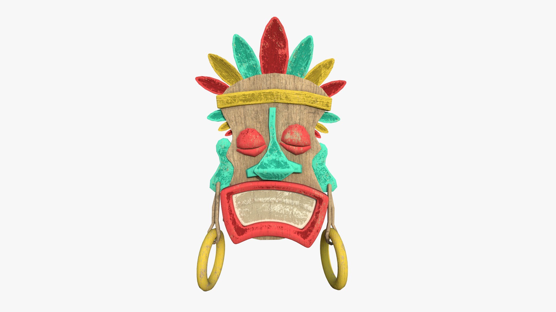 Tribal Mask J06 Colored - Costume Character Design 3D model ...