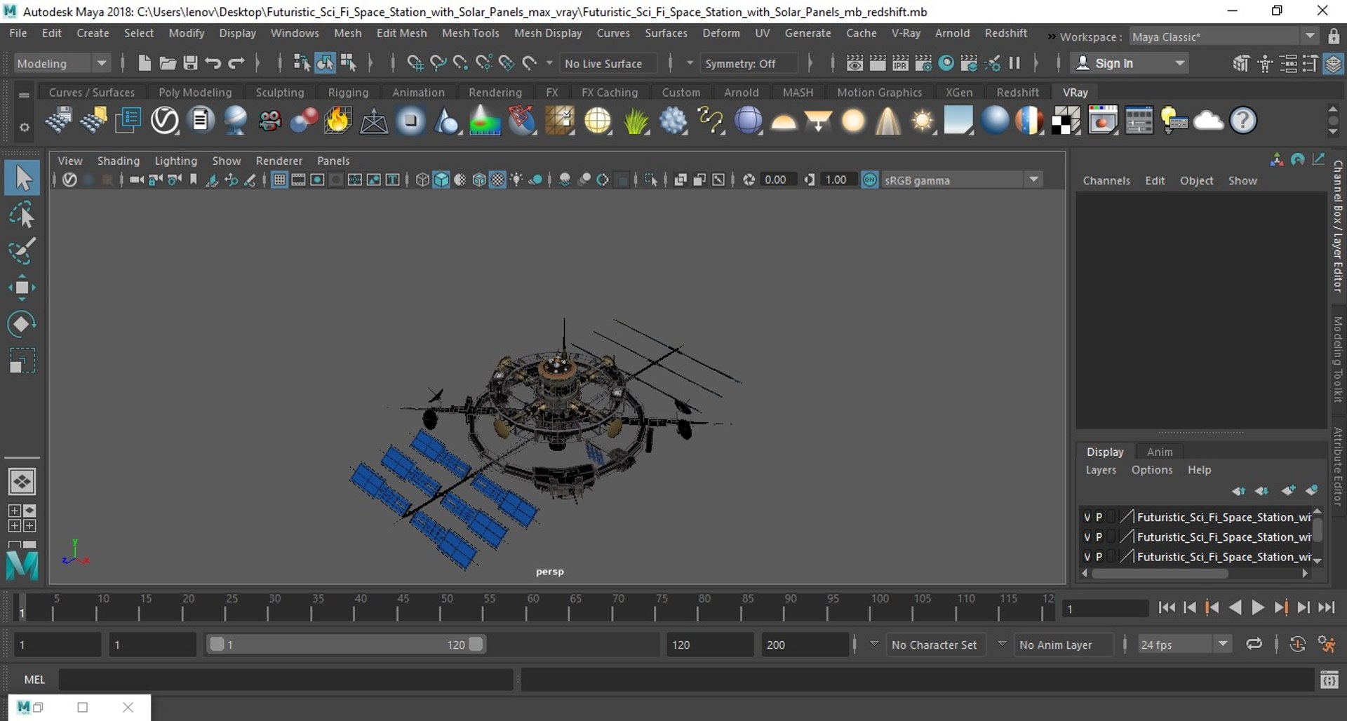 Futuristic Sci Fi Space Station With Solar Panels 3D - TurboSquid 2322869