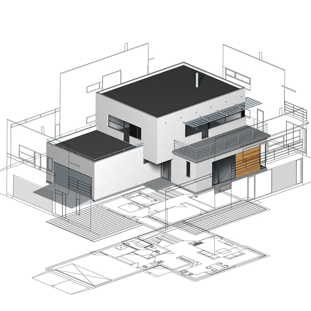 Functionalist Building Elevations 3d Model