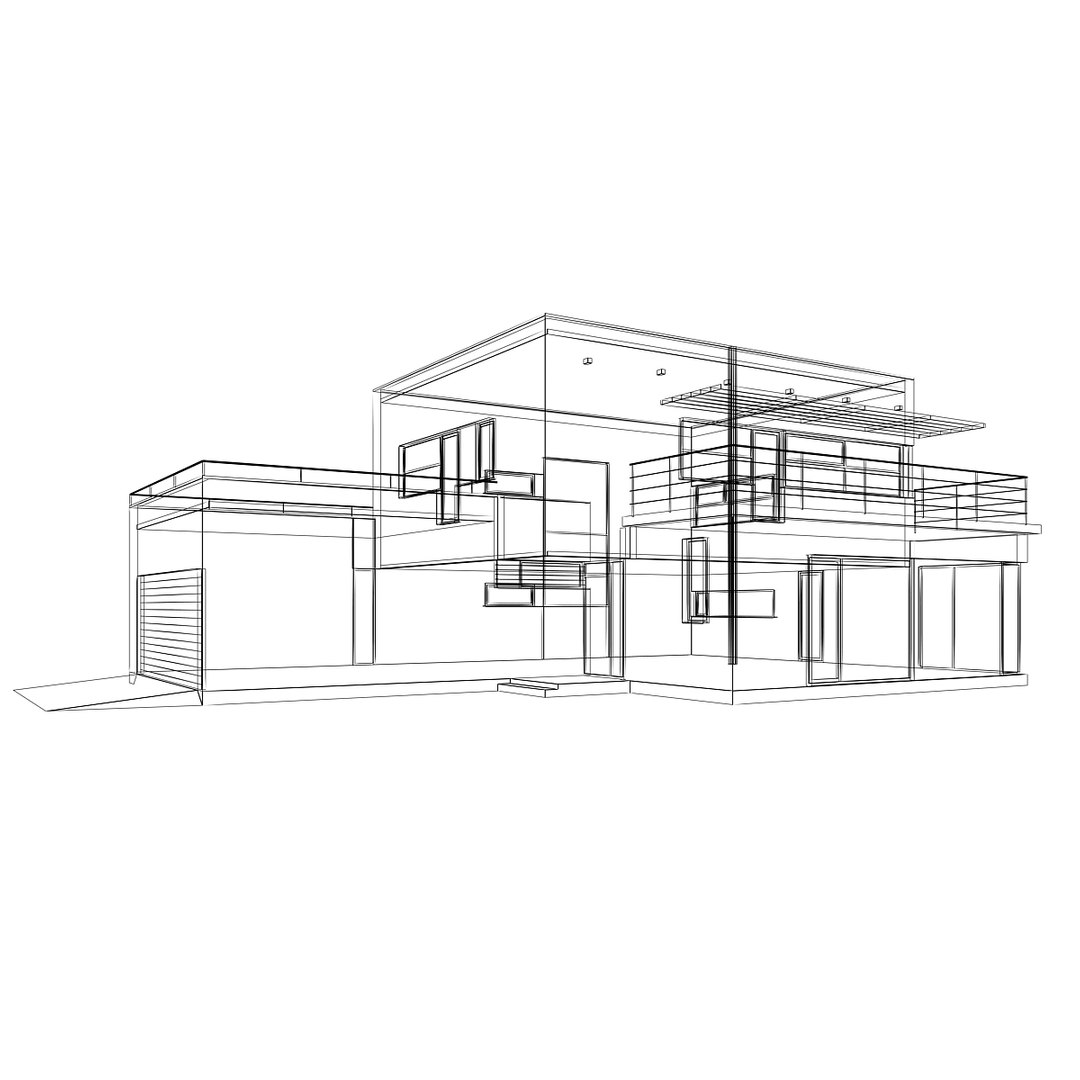 Functionalist Building Elevations 3d Model