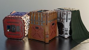 SCiFi industrial storage container 3D model