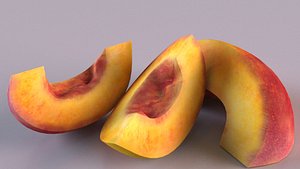peach fruit sliced nectarine 3D model