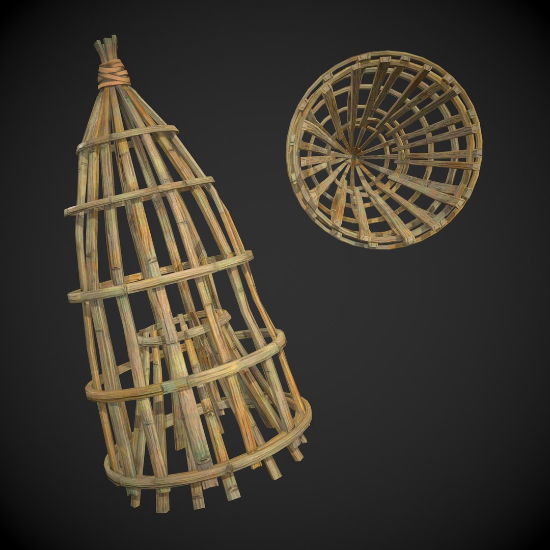 Bamboo Fish Trap Model - TurboSquid 1745990