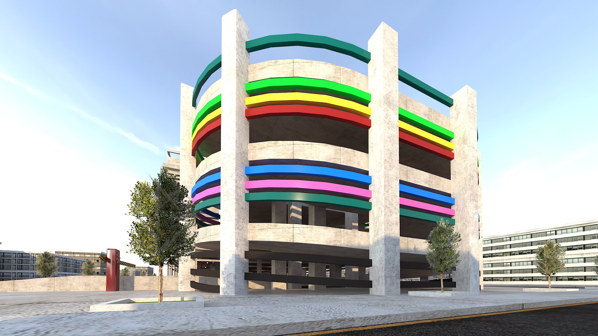 Multi-Storey Car Parking Building VR - AR - low-poly model https://p.turbosquid.com/ts-thumb/Gx/JtzR91/G3/otopark317/jpg/1646225406/1920x1080/fit_q87/2baea8cd11f2445ba54d724b8bf2a79bb7911fbf/otopark317.jpg