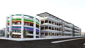 Multi-Storey Car Parking Building VR - AR - low-poly model