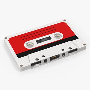 3D vintage blank cassette tape model