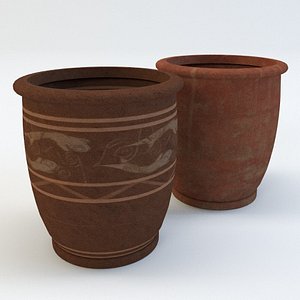 planters terracotta plant 3d model