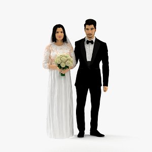 Bride and groom brunettes 0481