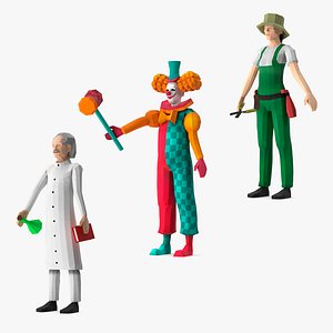 3D Rigged Low Poly Characters Collection 4