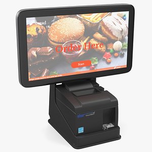 Digital Ordering Kiosk Terminal Screen On