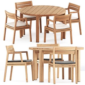 3D Costes chair and Table Kos Teak model