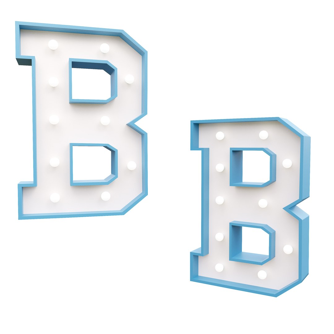 3D Marquee Letter B Glow Sign 3dmodel - TurboSquid 1975403