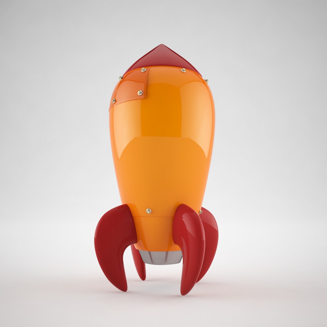 3d Cartoon Rocket Model