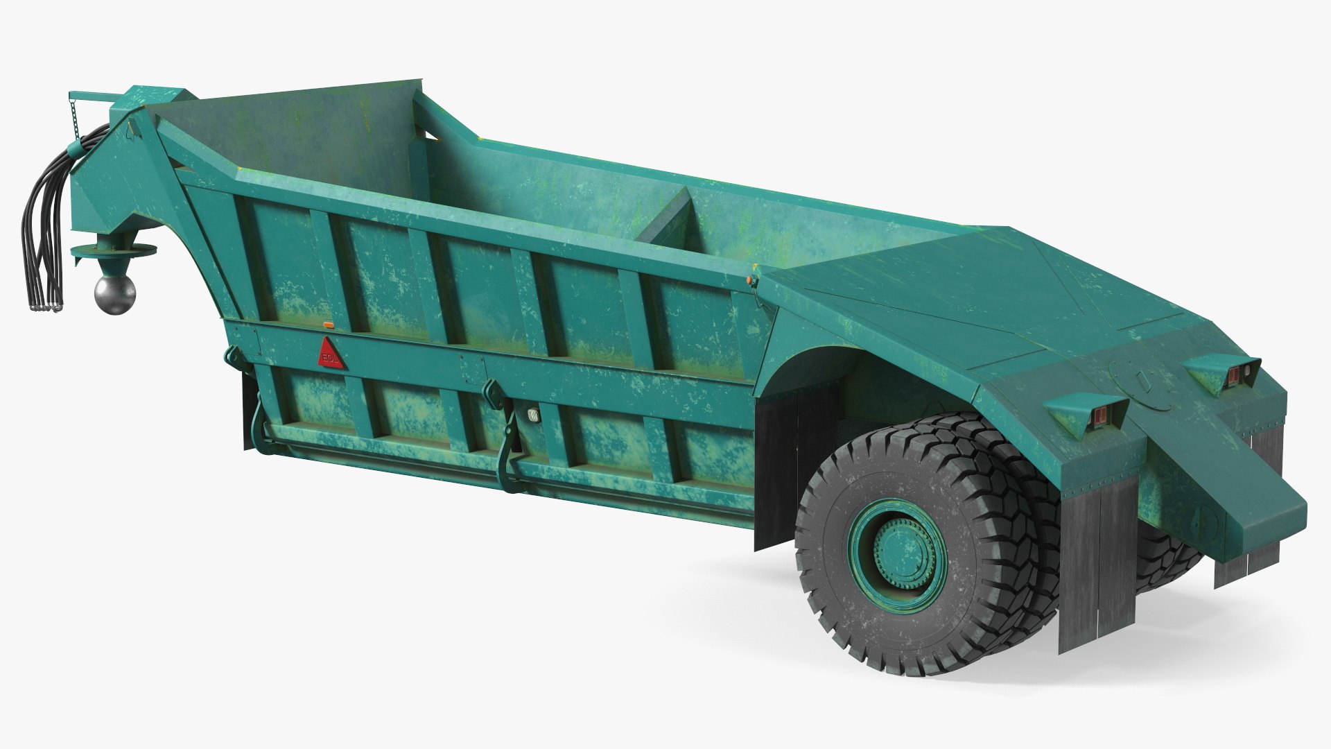 Bottom Dump Trailer Dirty Rigged 3D model preview