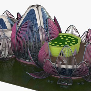 3D Lotus Building Wujin