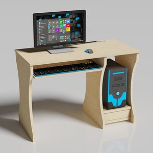 desktop computer desk 3D model