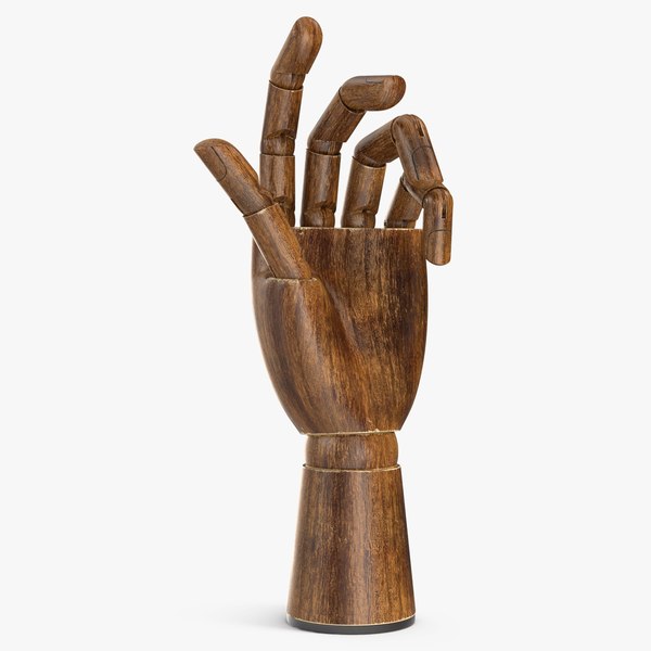 3D model Drawing Hand Model Dark Wood Relaxed Pose
