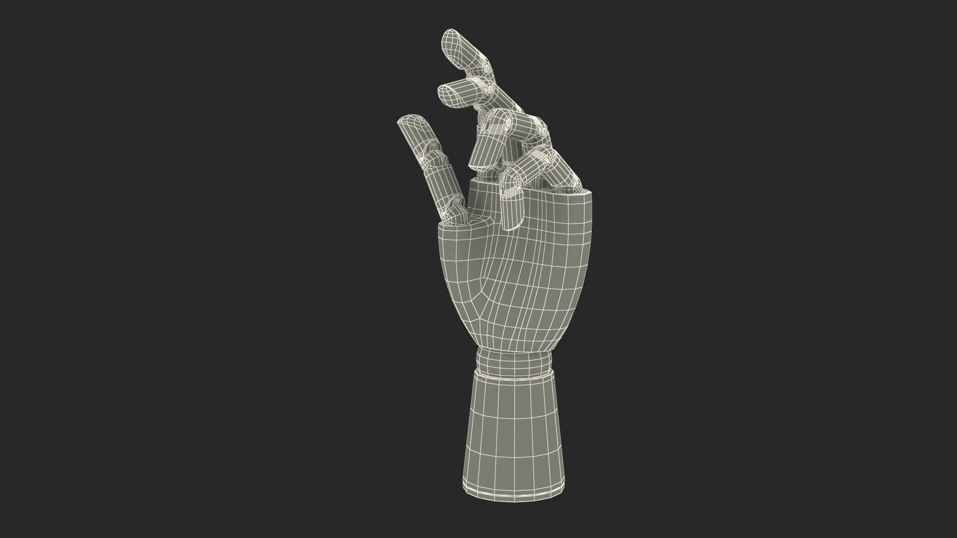 3D Model Drawing Hand Model Dark Wood Relaxed Pose - TurboSquid 1991651
