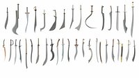 Collection of 36 curved swords