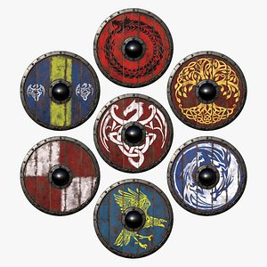 3D Wooden Viking Shields