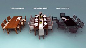 3 Dinner Table collection with chairs