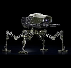 Robot Spider Tank Rigged 3D
