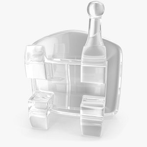 Clear Ceramic Dental Braces Bracket V02 3D model