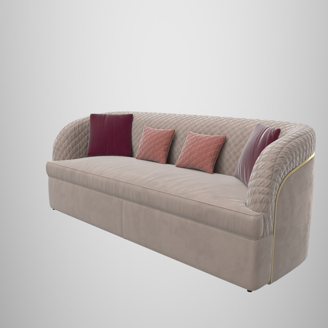 Velvet Sofa Model - TurboSquid 1770937