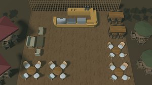 3D 2022-cafe-001 model