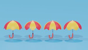 Cartoon Umbrella Collection 3D model