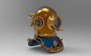 Navy Deep Sea Divers Diving Helmet - 3D Model