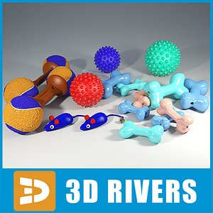3d pet toys set model