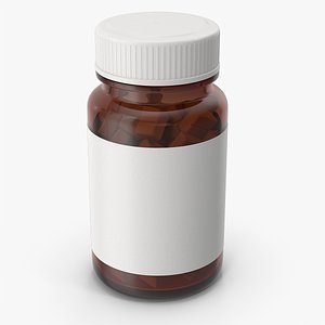 Pill Bottle With Square Pills