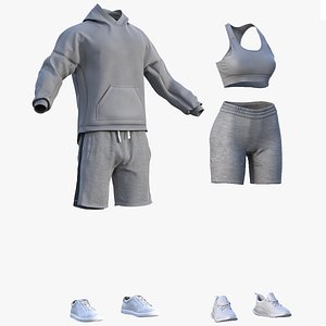 Mens and Womens Sport Outfits Collection 3D model