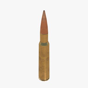 50BMG Ammo Low-poly 3D model