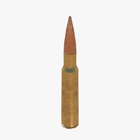 50BMG Ammo Low-poly 3D model