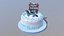 Bolo de esqui na neve