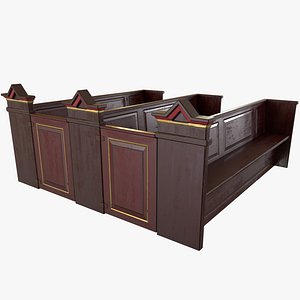 Medieval Church Benches Red - PBR