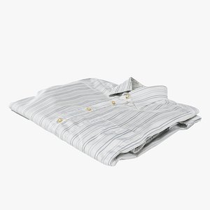 White generic folded shirt with stripes business style clothing