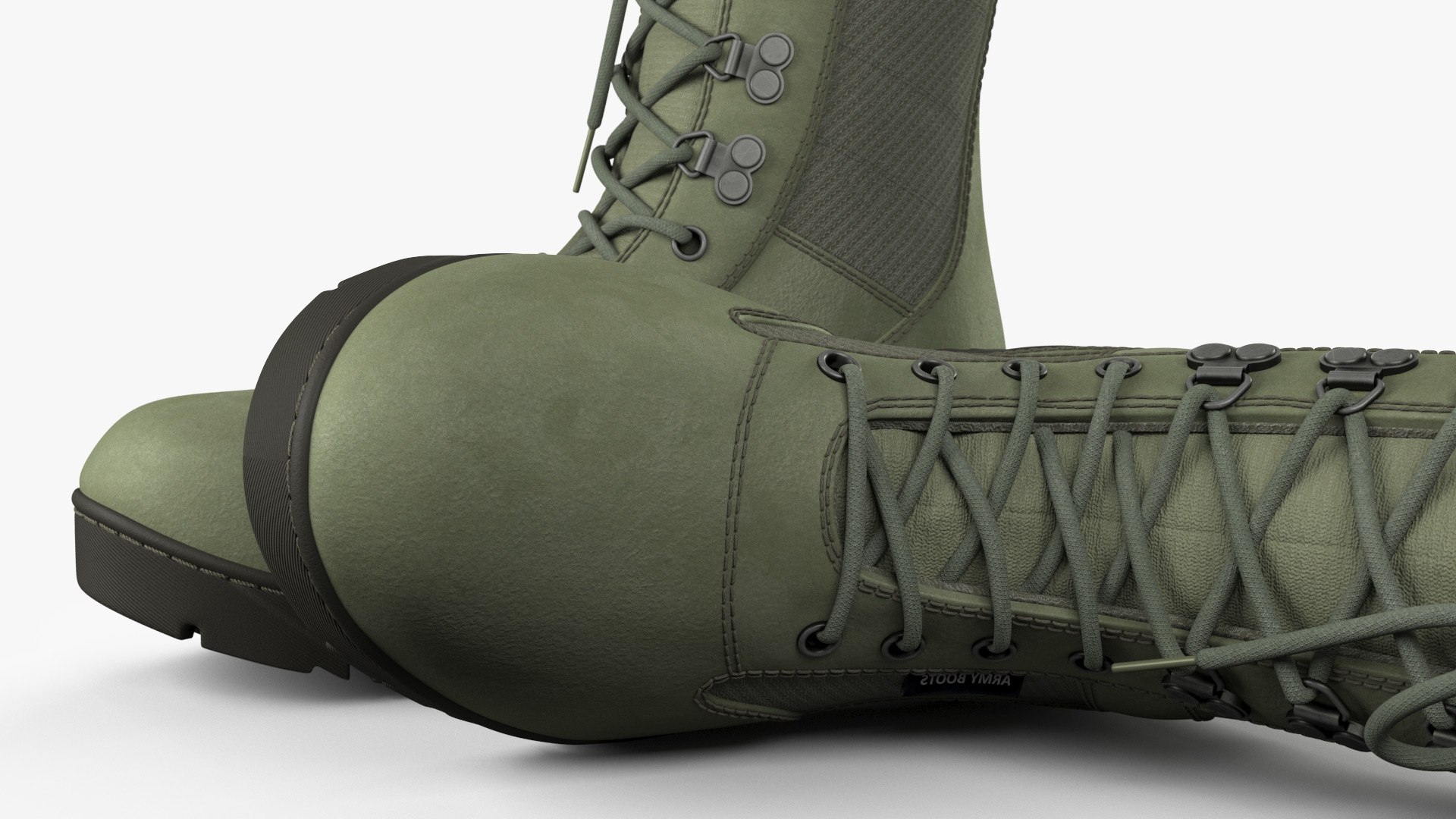 3D Green Army Boots 8K PBR Textures model - TurboSquid 1920398