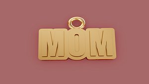Mom name pendant 2 3D