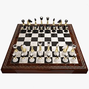 chess settings checked 3d model