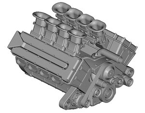 3d v8 engine model
